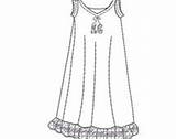 Nightie Pajama Alicebroderie Nightgown sketch template