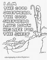 Shepherd Coloring Good Pages Am Kids Bible Verse Parable Lord Sheet Sheets John Printable Color Sower Adron Mr Light Jesus sketch template