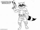 Guardians Rocket Galaxy Coloring Pages Draw Printable Kids sketch template