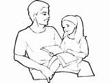 Daughter Father Drawing Coloring Pages Drawings Girl Template Hugging Sketch Mom Fathers Getdrawings sketch template