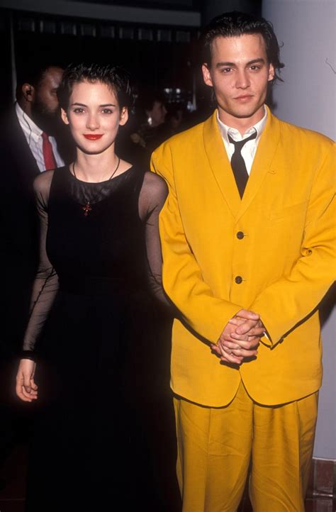 winona ryder and johnny depp in 1990 celebrity couples first red