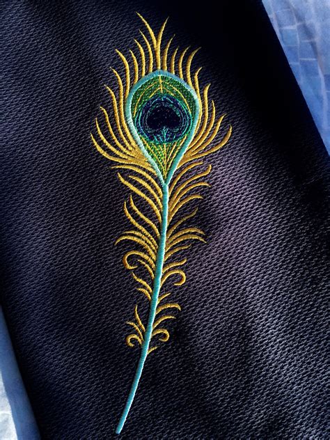 machine embroidery design peacock feather  sizes royal present