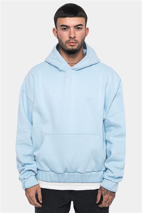 heavy oversize rubber patch hoodie baby blue dropsize