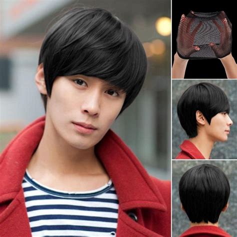 fashion men s handsome short straight cosplay party hair wig full wigs