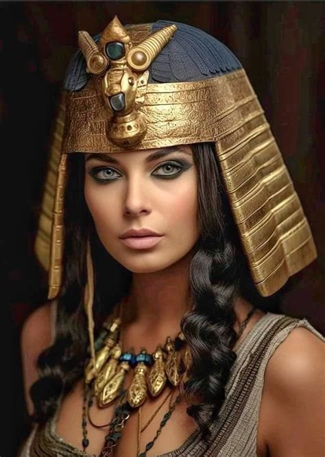 A Woman Wearing An Egyptian Headdress And Jewelry