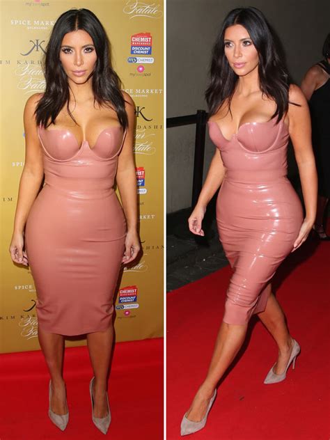 Kim Kardashian’s Latex Dress — Flaunts Boobs And Curves At