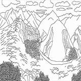 Andes Scene Designlooter Colouring Avalanche Printable sketch template