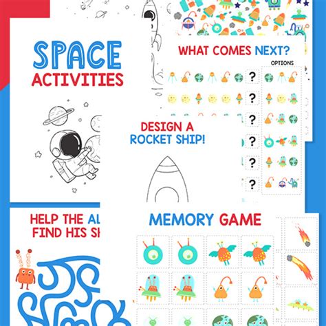 printable space activities  kids