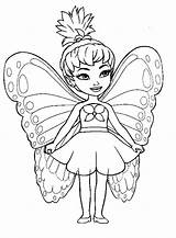 Coloring Fairy Pages Cute Butterfly Print Princess Wings Girls Kids Anime Plum Sugar Fairies Pretty Vampire Printable Animals Color Getcolorings sketch template