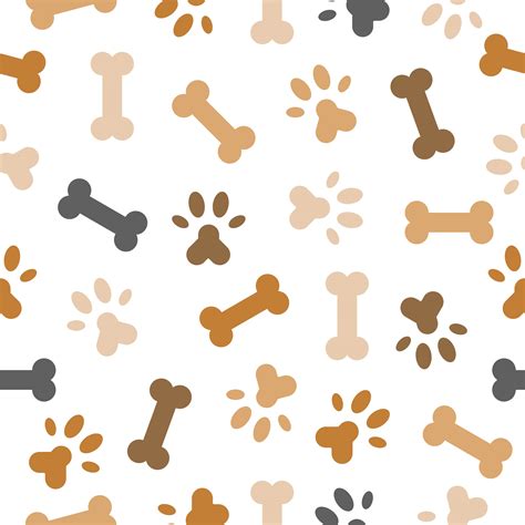dog seamless pattern theme bone paw foot print    wallpaper