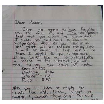 mom writes letter  adult son