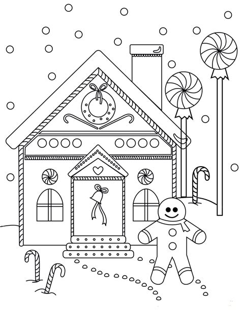 gingerbread house coloring pages printable