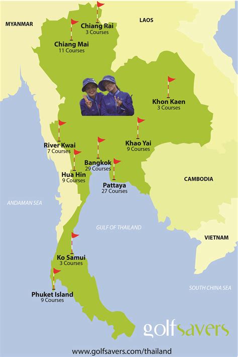 thailand golf courses map guide to thailand golf courses