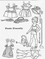 Paper Freda Friendly Dolls Lorie Picasa Harding Children 1962 Friend Choose Board Printable sketch template