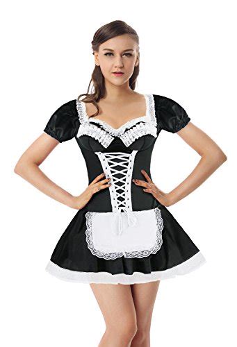 killreal women s halloween sexy french maid adult roleplay costume