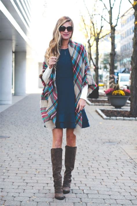 how to tie a blanket scarf and the cutest fall dress outfit blanket scarf outfit casual fall