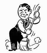 Sweeping Sweep Janitor Pardon Housework Grandmother Clipartmag Brooms Broom Clipartix sketch template
