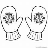 Mittens Coloring Mitten Christmas Clipart Winter Pages Printable Colouring Template Snow Pattern Bigactivities Color Clothing Snowflakes Kids Clip Print Clipartix sketch template