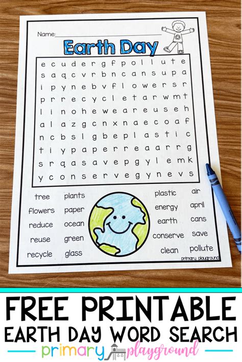 printable earth day word search primary playground