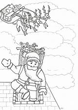 Santa Claus Coloring Arriving Fireplace Christmas Kids Olivier Pages sketch template