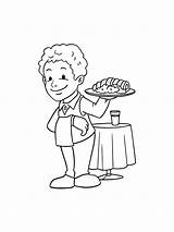 Coloring Pages Waiter sketch template