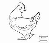 Coloring Chicken Cooked Getdrawings Hen sketch template