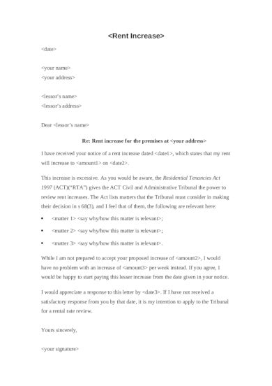 rental increase letter  examples format sample examples