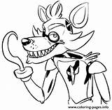 Five Nights Foxy Pages Freddys Fnaf Colouring Coloring sketch template