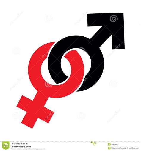 Male And Female Sex Symbol Isolated On White Background Stock Vector