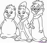 Coloring Alvin Chipmunks Pages Christmas Popular sketch template