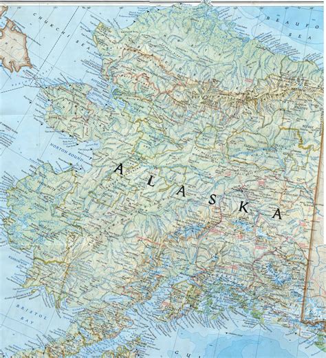 large detailed topographical map  alaska alaska large detailed