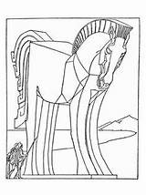 Trojan Caballo Helen Troya Horses Boyama Ati Truva Abrir Favecrafts Cizim Atlar Troia sketch template
