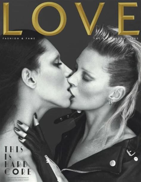 kate moss kisses transsexual model lea t for latest love magazine cover daily mail online