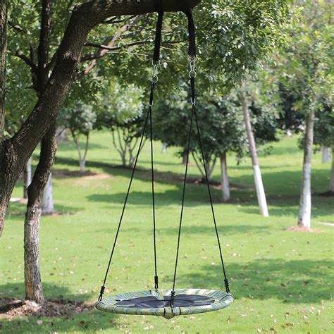 tree swing giant  saucer swinground platform swing easy  install ebay