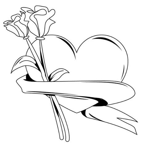 adult printable coloring pages roses heart coloring home