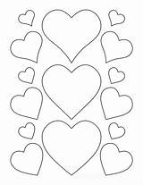 Heart Coloring Pages Template Sizes Color Outlines Assorted Kids Easy Adults Printables sketch template