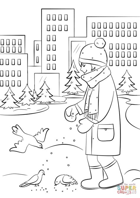 gambar christmas coloring pages winter birds animal jr snow owl page