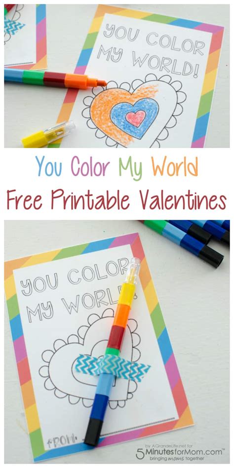 color  world  printable valentines