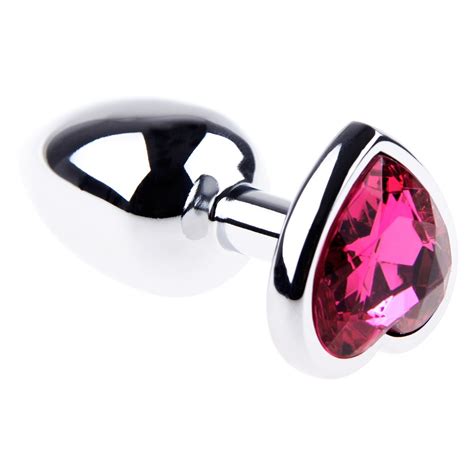 Stainless Steel Anal Plug Butt Plug Heart Shaped Bright