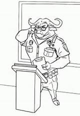 Zootopia Bogo Chief Pages Glasses Looks His Over Coloring Pages2color Judy Hopps Bunny Fox Fun Print Color sketch template