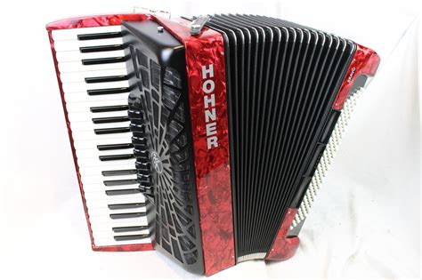 red hohner bravo iii piano accordion lmm