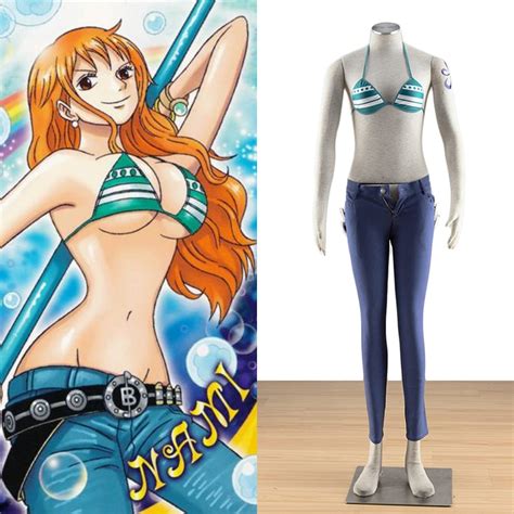 Sex Cosplay Clothing For Nami One Piece Nami Costume Bra And Jeans