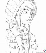 Coloring Pages Girl Hipster Hat Printable Kids Adults Color sketch template