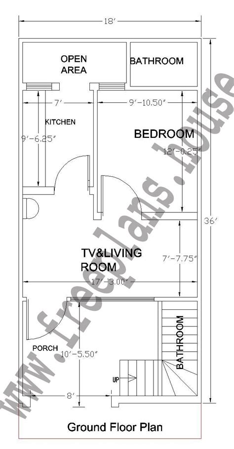 18x36 Feet Ground Floor Plan, | Plans in 2019 | House