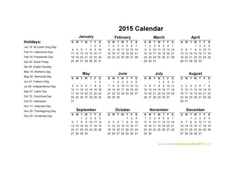 calendar with holidays 2015 pictures images