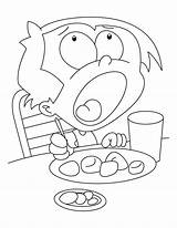 Eating Coloring Boy Momos Pages Kids sketch template