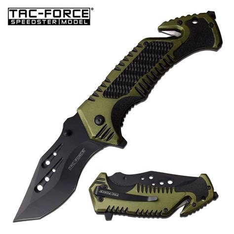 Tac Force Speedster Rescue Spring Assisted Knife Green Tf 95