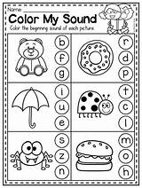 Phonics Worksheets Sounds Learning Worksheet Kindergarten Sound Preschool Pre Beginning Middle Nursery Color Ending Coloring Activities Mega Bundle Letter Kids sketch template