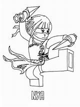 Ninjago Coloring Lego Pages Nya Characters Cartoon sketch template