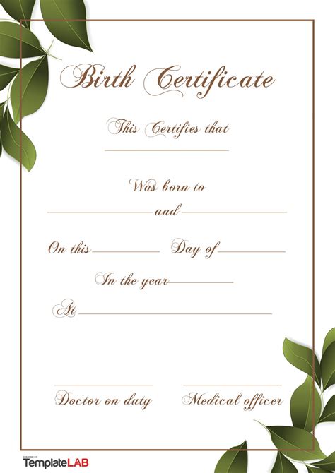 birth certificate templates word  templatelab